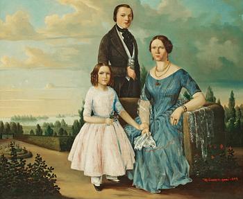 860. Marcus Larsson, "Porträtt av Grosshandlaren Chr. Aug. Ekströms hustru och barn" (Portrait depicting Mr Ekströms family".