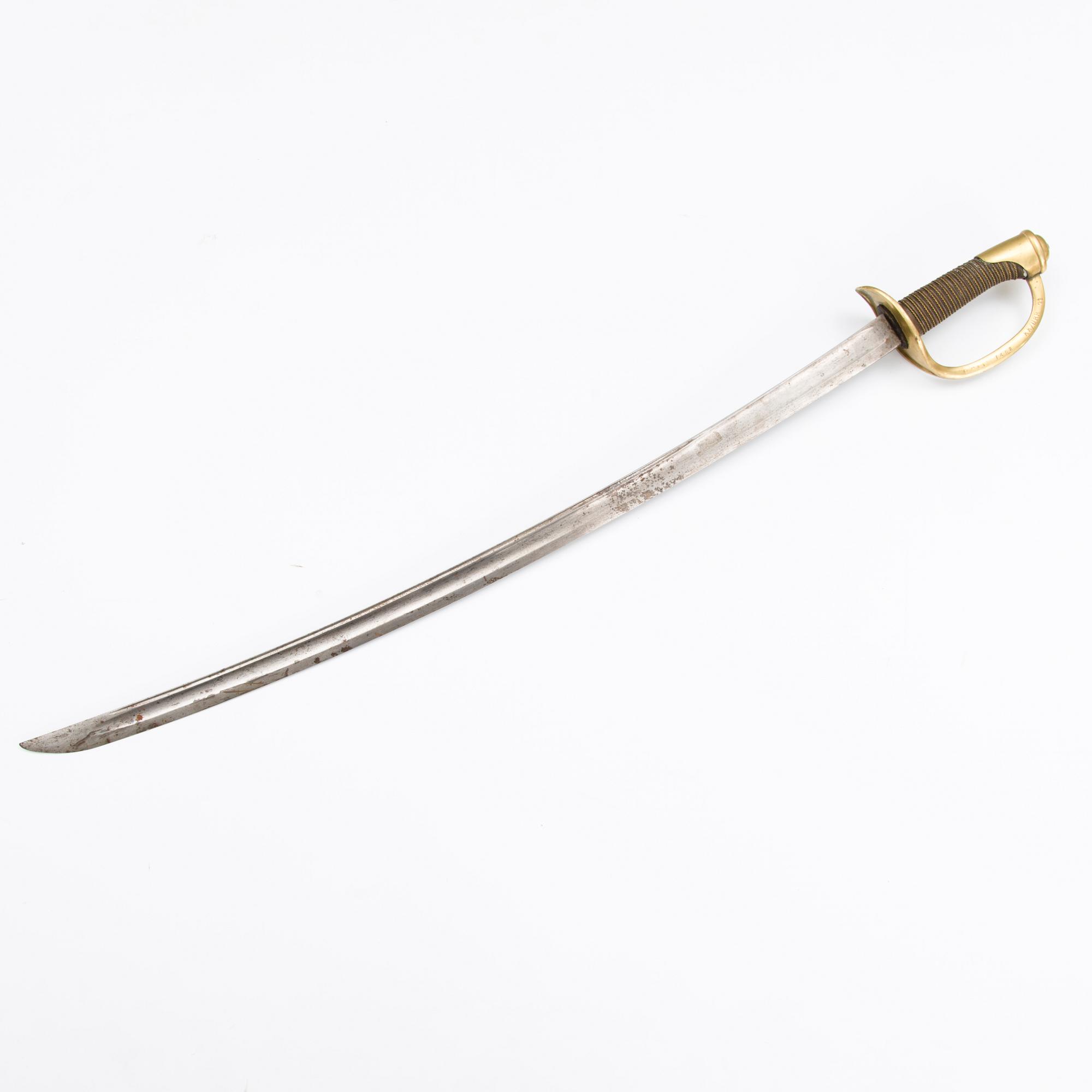A French Cavalry Sabre, model 1822, shortened model for use in the Finnish dragoon regiment.