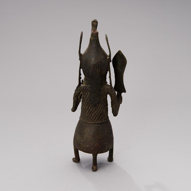 A Benin bronze sculpture, the mid-20th century.