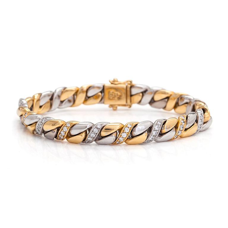 Bracelet, 18K gold/white gold with brilliant-cut diamonds totalling approximately 1.07 ct.