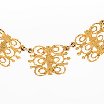 A 14K gold necklace, Finnish import marks.