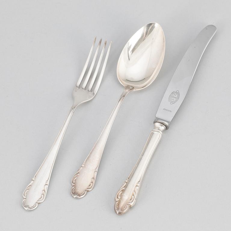 BESTICKUPPSÄTTING, 18 delar, silver. Skandia, Stockholm. Tot 696 gr.