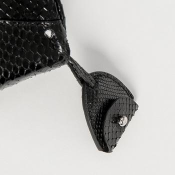 CLUTCH, Ralph Laurent, a black snakeskin embossed shoulder bag / clutch bag, Ralph Lauren.