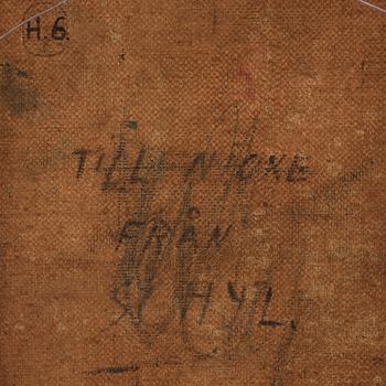 Jules Schyl, Stilleben med kruka och äpplen.