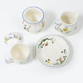 A part coffee set, "Oiseaux de Paradis" Gien, France, 21st century. (14 pieces).