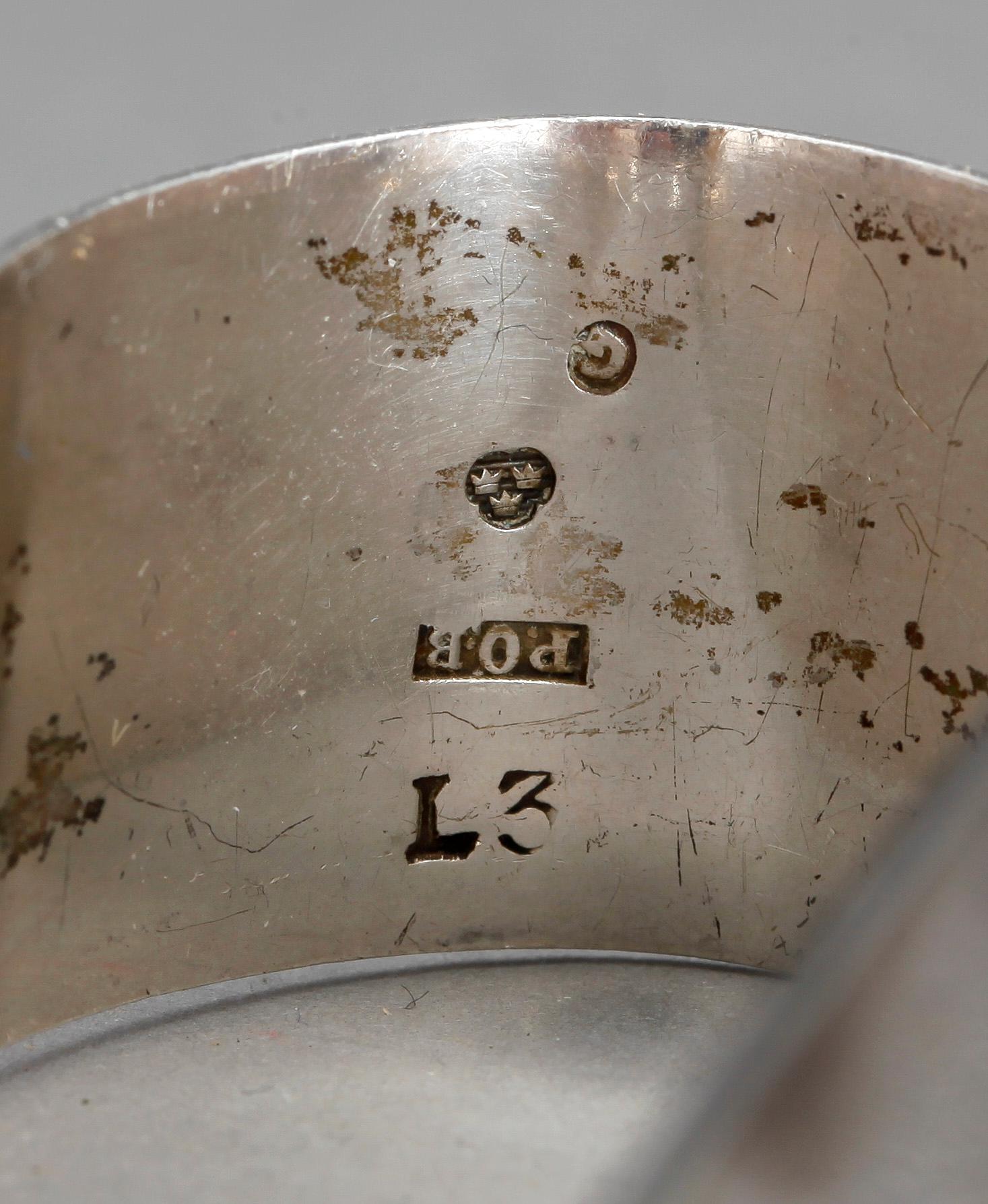 SOCKERTÅNG, silver, Pehr Olof Bäckström, Gävle 1817. Vikt ca 33 gram.