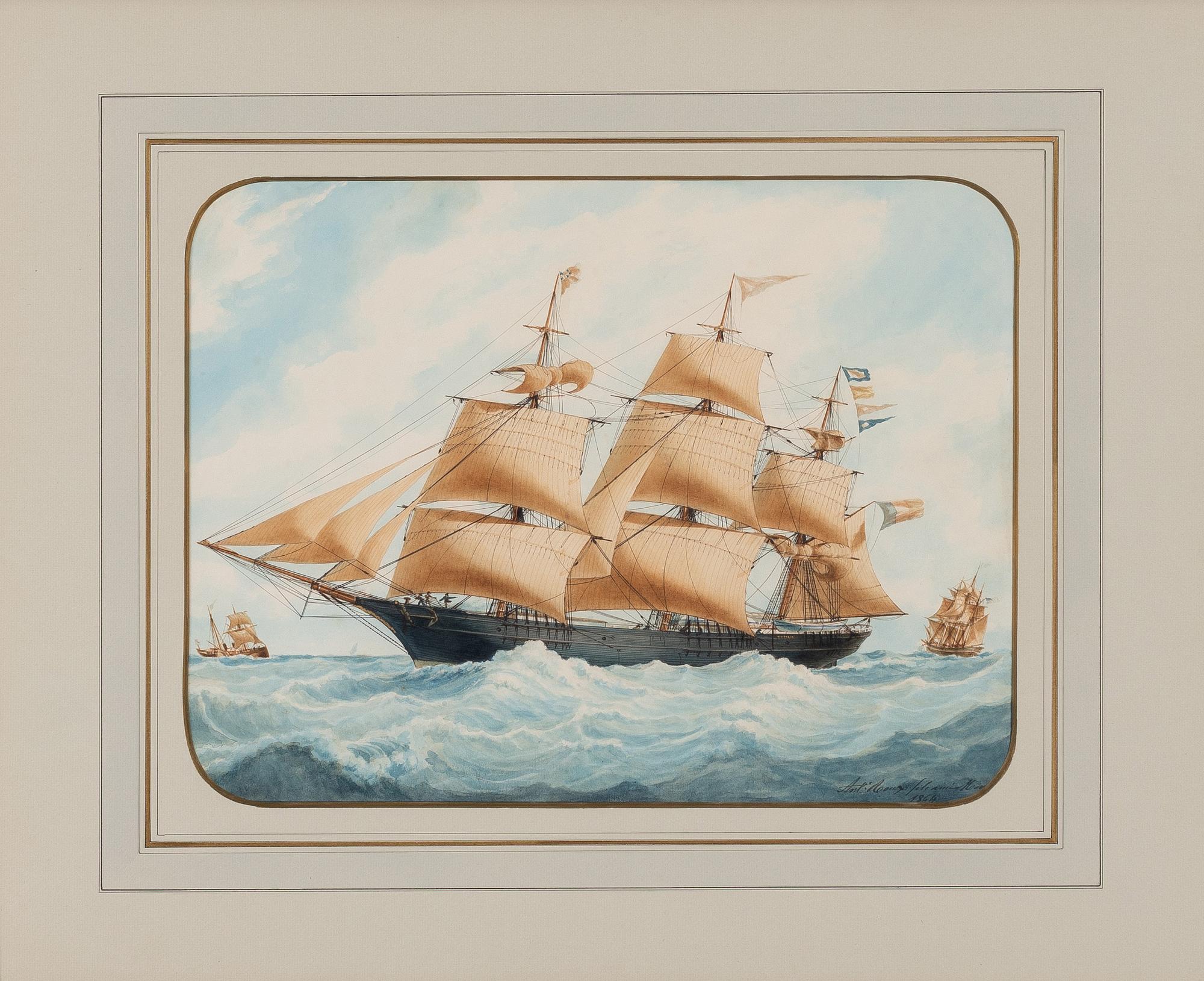 Mathieu-Antoine Roux, The full-rigged ship "Irma" off Le Havre.