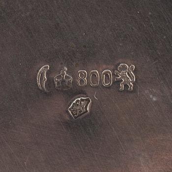 TESERVIS, 3 delar. 800-silver. Tyskland tidigt 1900-tal. 
Totalvikt 938 g.