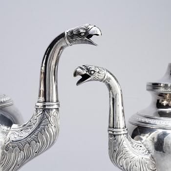 John McMullin, Te- och kaffeservis, 4 delar, silver, Philadelphia cirka 1820.
