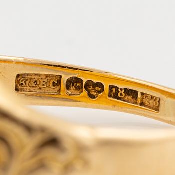 Ring, Signet ring with monogram, 18K gold.