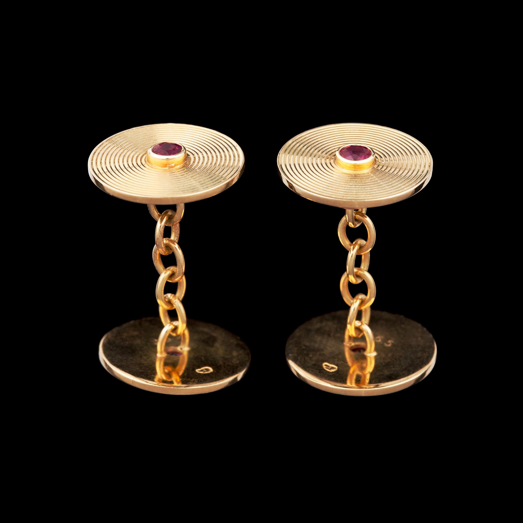 MANSCHETTKNAPPAR,  Cartier,  No. 7265, rubiner.
