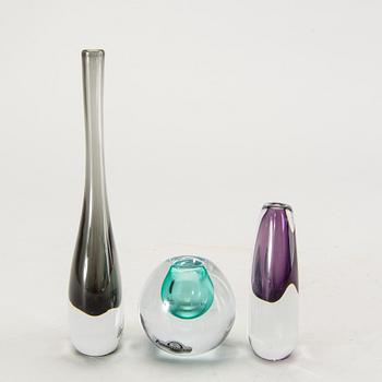 Gunnar Nylund, Miniature vases, Strömbergshyttan, 3 pcs.