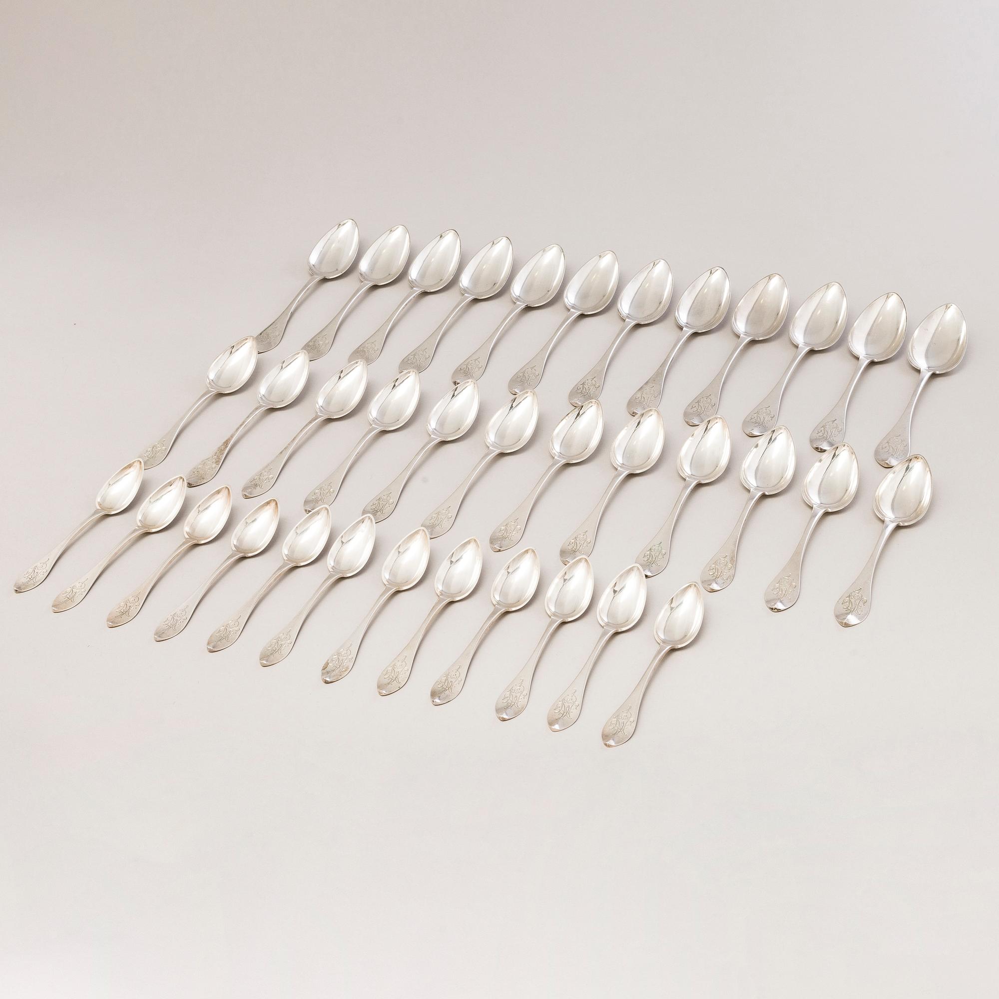 SAMUEL MIKA WESTERLUND, LUSIKOITA, 36 kpl, hopeaa, Porvoo 1903.