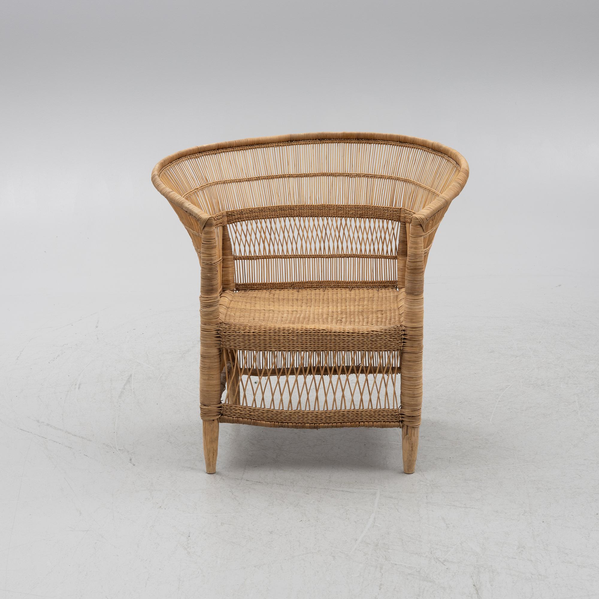 Armchair, rattan, second half of the 20th century.