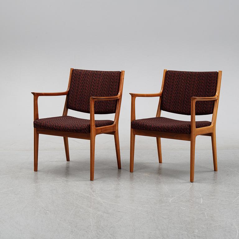 Karl Erik Ekselius, a set of six walnut chairs, JOC Möbel AB, Vetlanda, second half of the 20th Century.