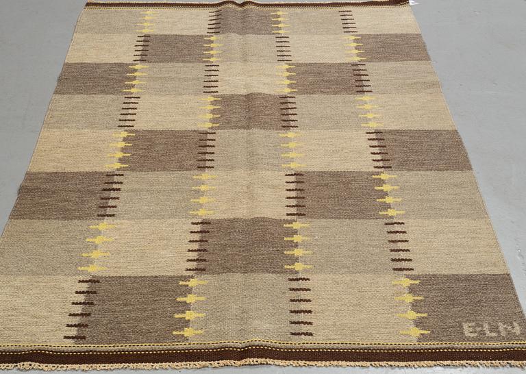 Eva-Lisa Nordin, a carpet, flat weave, ca 227,5 x 139,5-141,5 cm, signed E-L N.