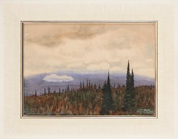 OSKAR BERGMAN, gouache, sign Oskar Bergman och dat Jämtland Aug. 1937.
