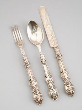 DOPSET, 3 delar, silver, Birmingham 1865. Vikt ca 70 gram.