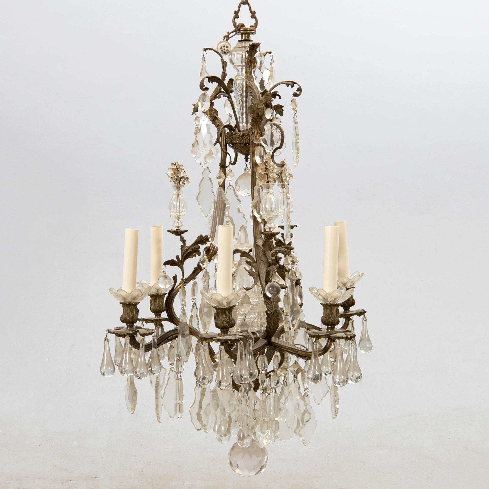 A Rococo style chandelier, first half of the 20th Century.