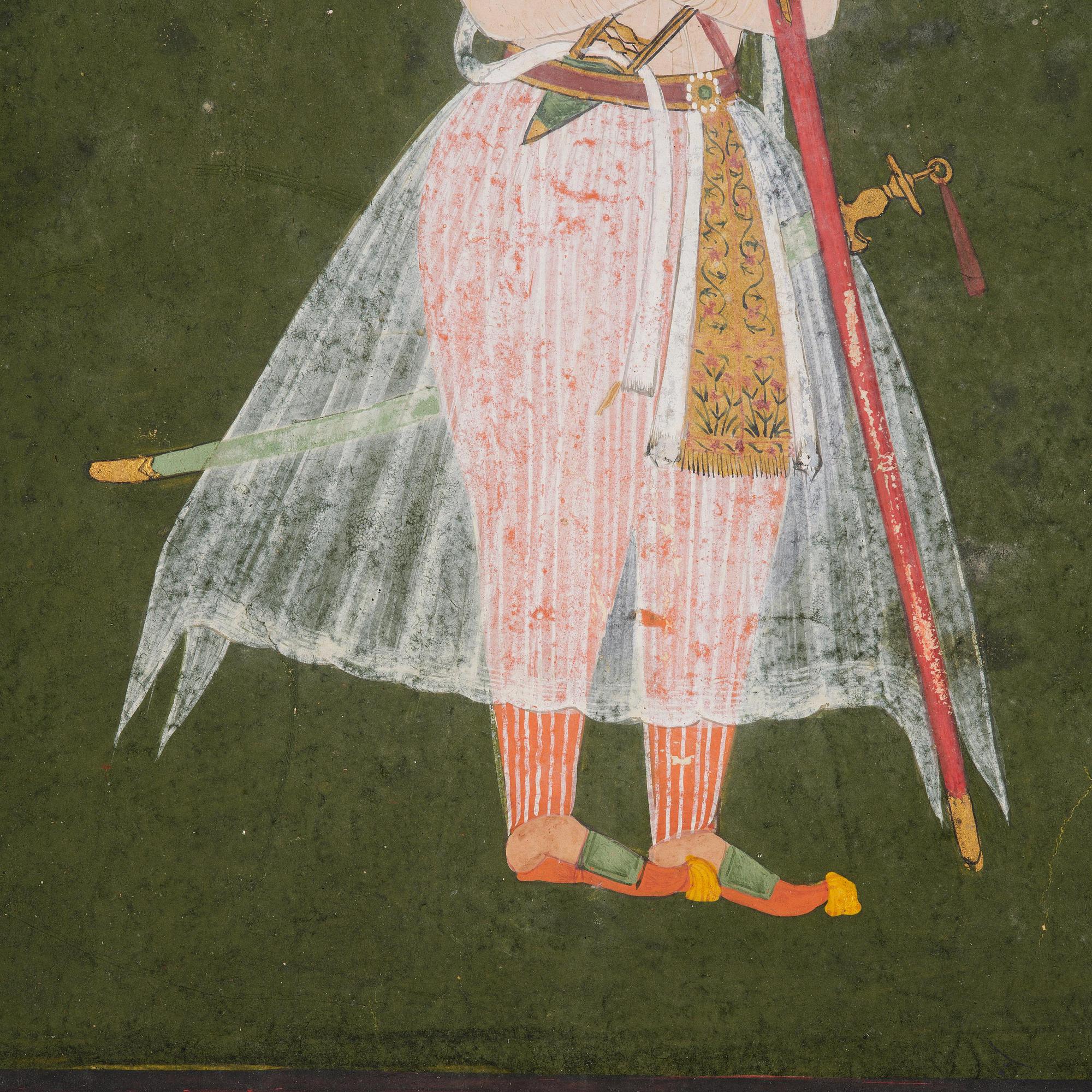 Porträtt av en Raja, Mewar, Norra Indien, sent 1700-tal.