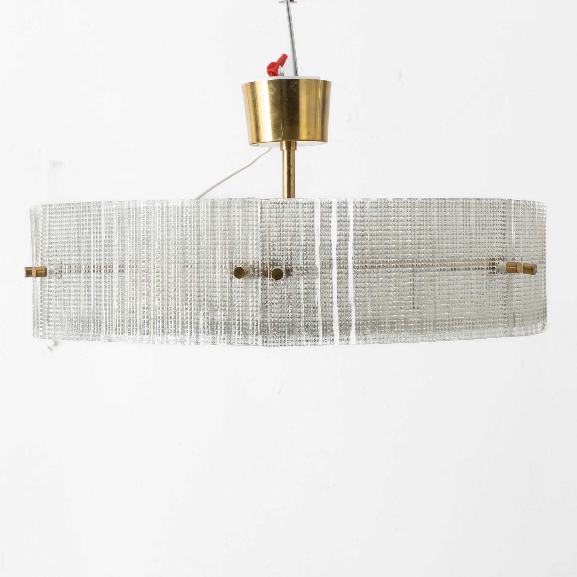 Carl Fagerlund, a ceiling lamp, Orrefors, second half of the 20th century.