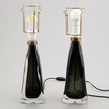 Carl Fagerlund, a pair of model 'RD 1323' table lamps, Orrefors 1950's/60's.