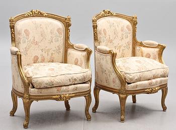 SALONGSGRUPP, 3 delar, eklektisk stil, 1900-tal.