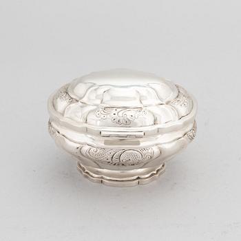 A silver sugarbox by Clement, Copenhagen 1880.