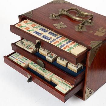 A Mahjong game in a hardwood box, China, first half of the 20th century.