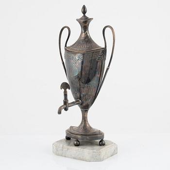 A silver plated samovar, around the year 1900.