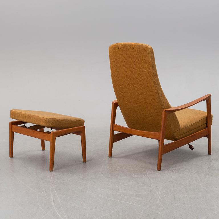 A 'Duxiesta' easy chair and foot stool by Folke Ohlsson for Dux, 1950s/1960s.