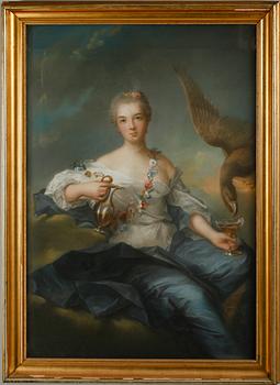 OKÄND KONSTNÄR, pastell, efter Nattier, bär signatur, 1800-tal.