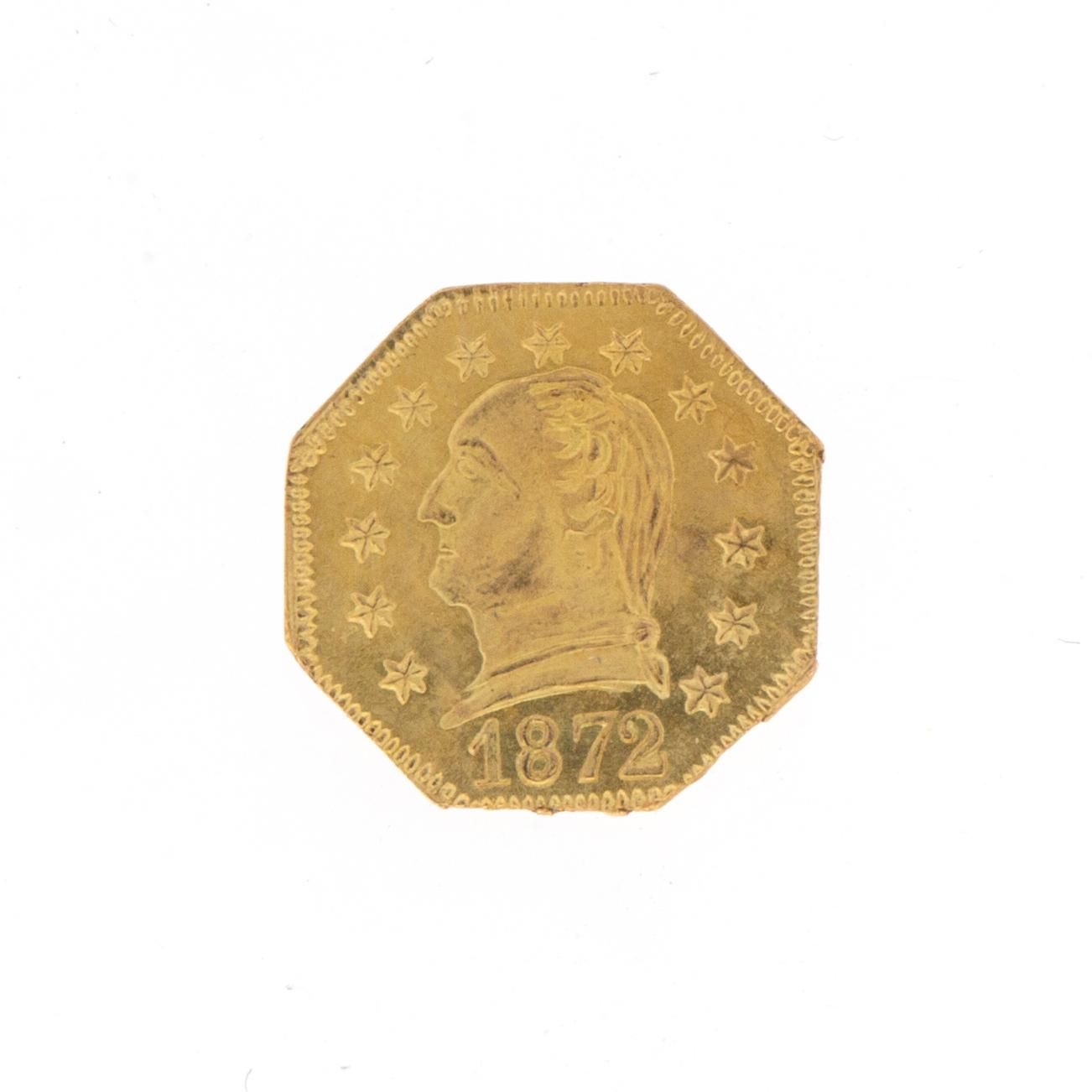 A coin ¼ dollar USA 1872.