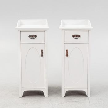 Bedside tables/ chamber pot cabinets, a pair, second half of the 20th century.