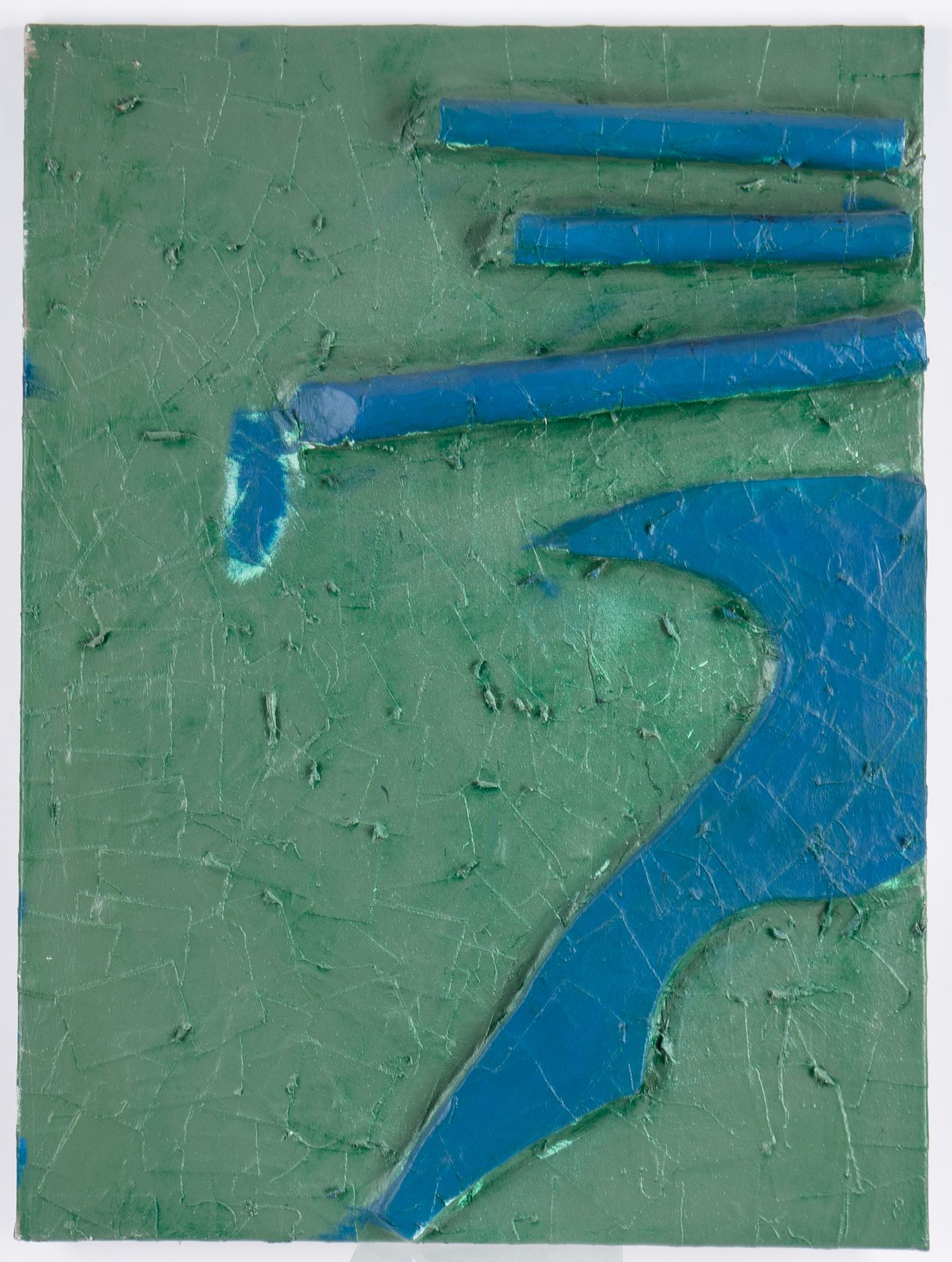 Stephen Buckley, triptyk, mixed media on canvas, signed and dated 1985 verso.