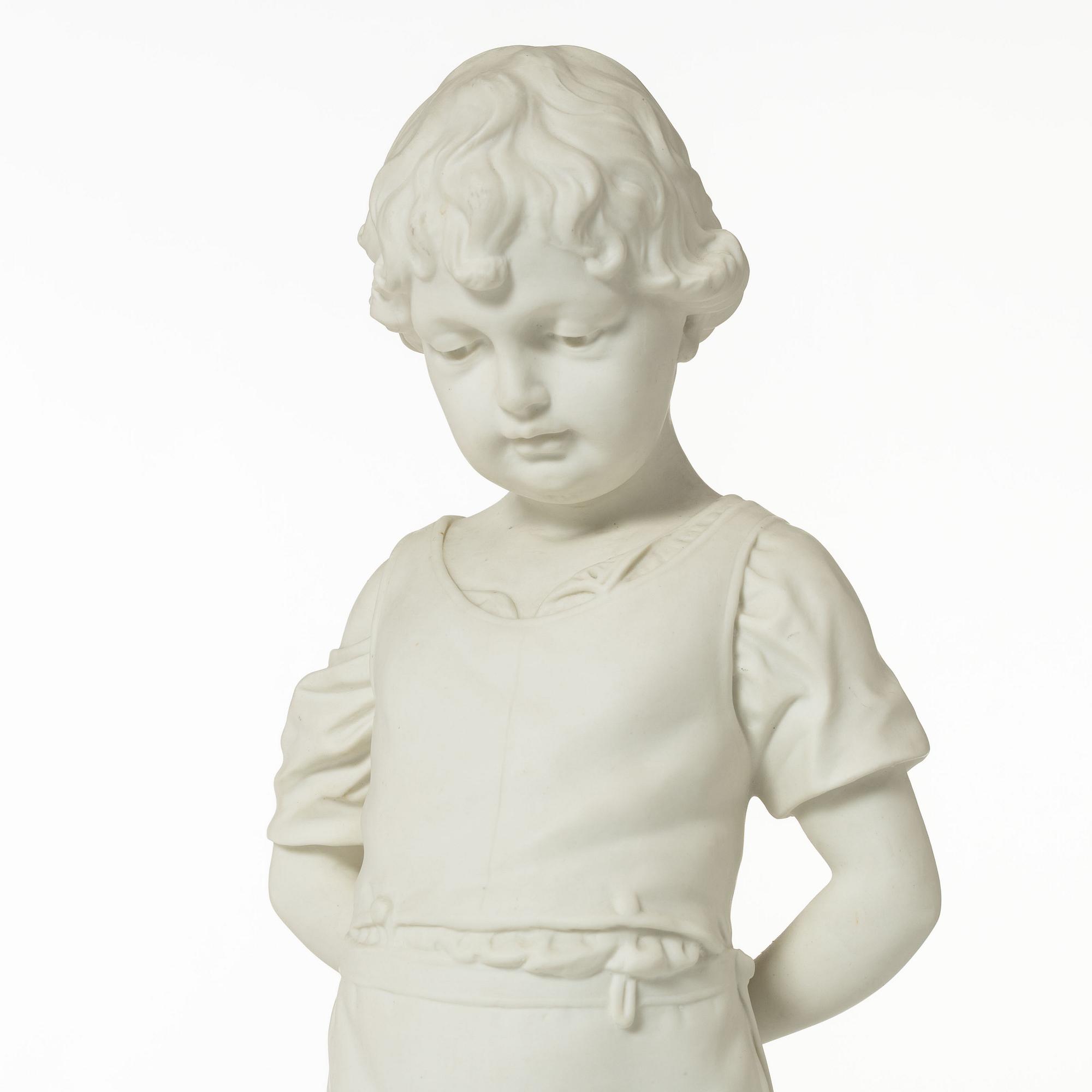 A biscuit porcelain sculpture, 'Pojke med groda', Gustafsberg 1913.