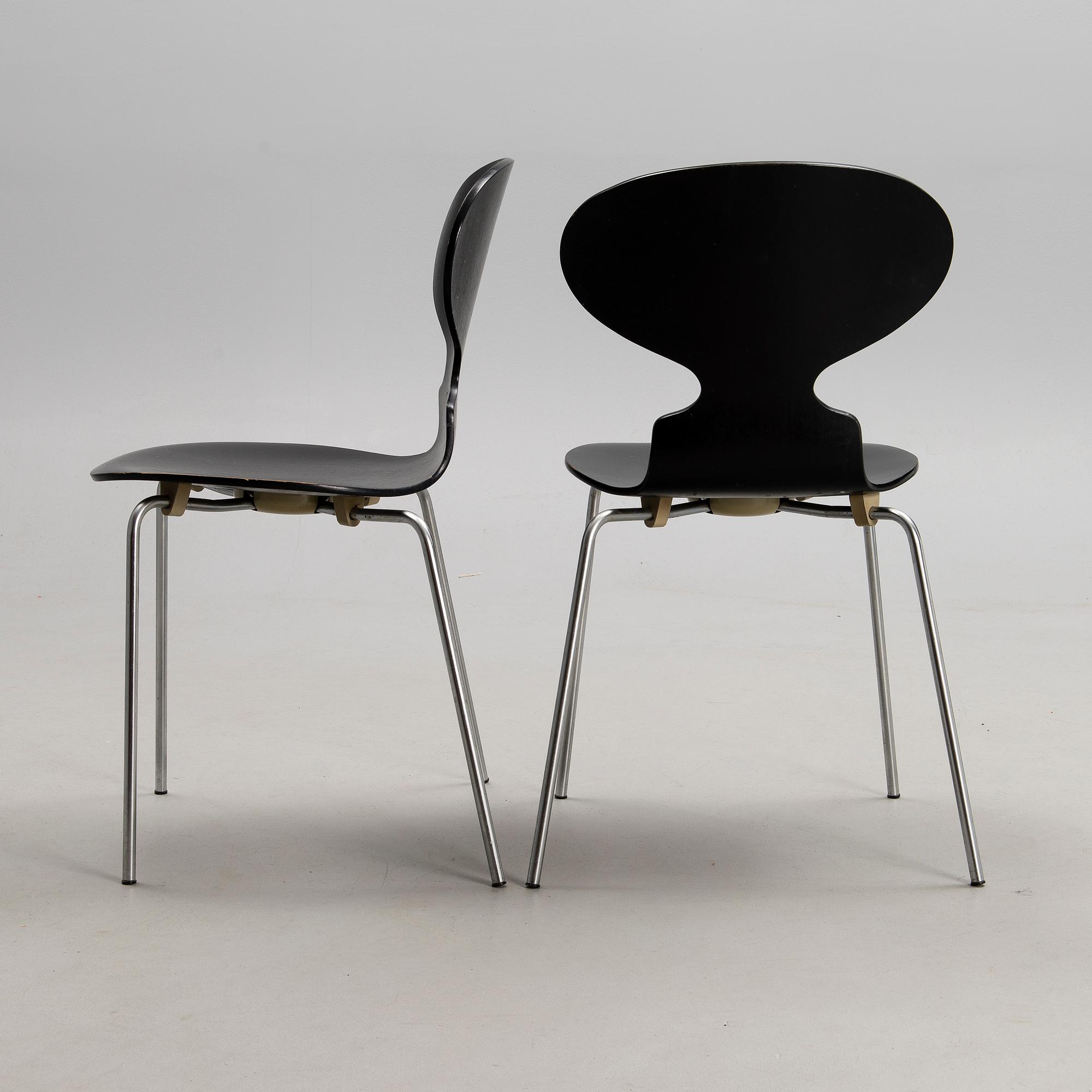 ARNE JACOBSEN, TUOLEJA, 4 kpl, "Myran", Fritz Hansen, Tanska 1971.
