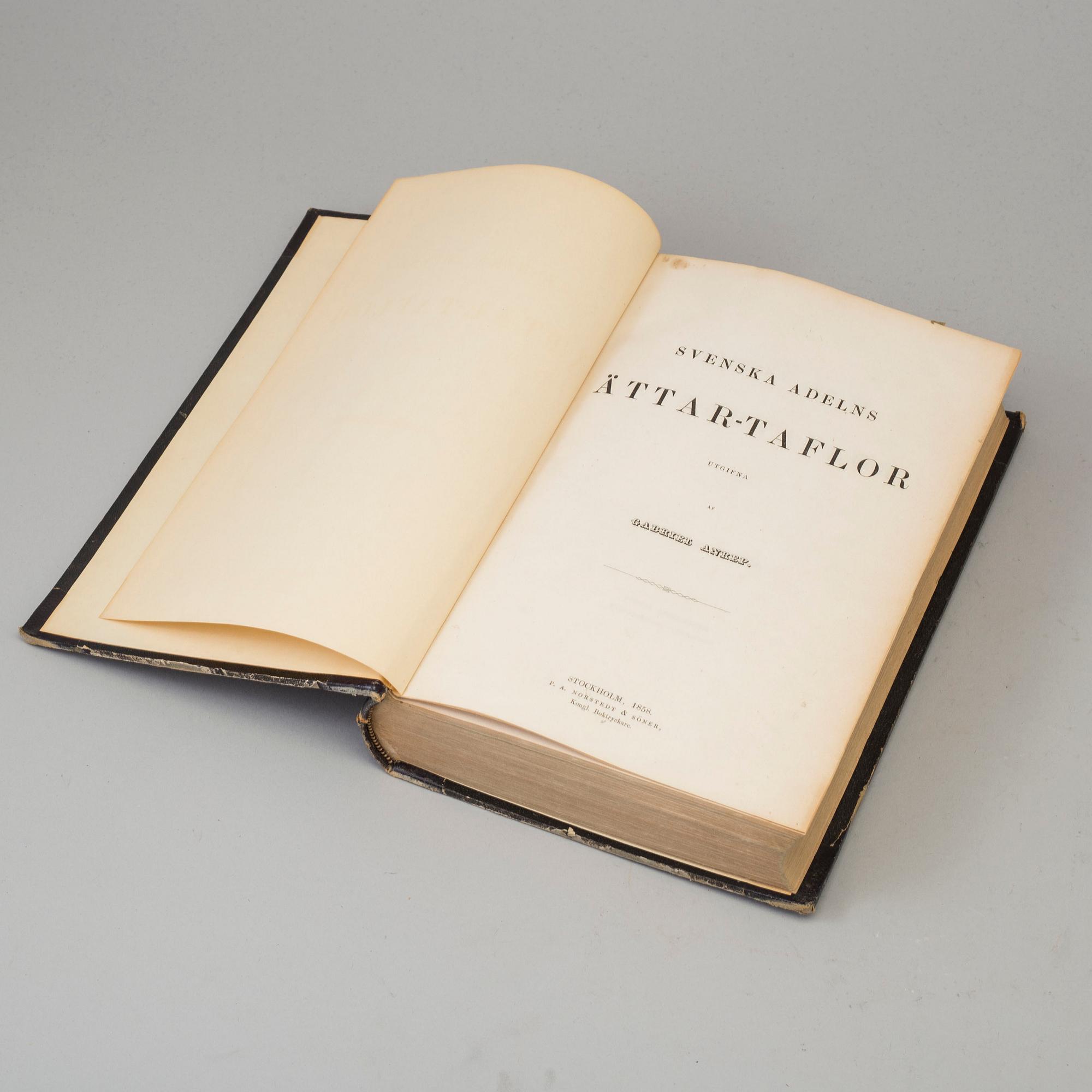BOOKS, four volumes, 'Svenska Adelns Ättar-taflor', Gabriel Anrep, Norstedt, Stockholm, 1858-64.