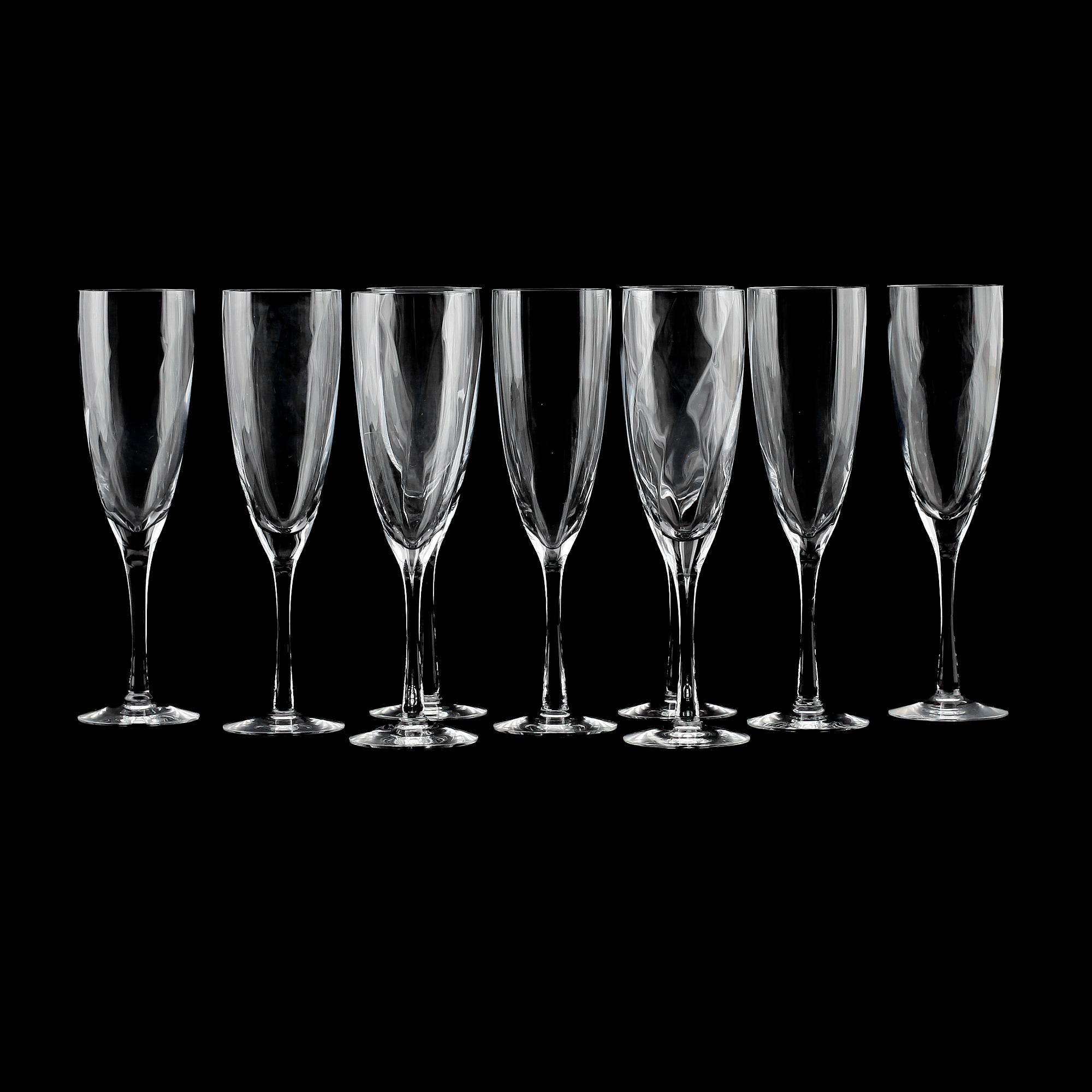 CHAMPANGEGLAS, 9 st, "Chateau",  Bertil Vallien, Kosta Boda.