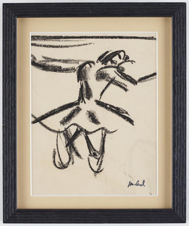 John Jon-And, 2 pieces, pastel on paper, signed with stamp and lithograph, 1922, signed with stamp. (2).