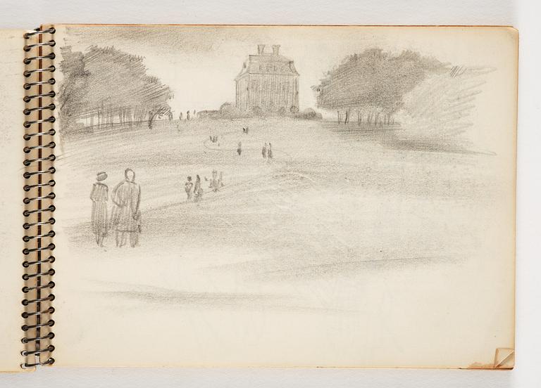 Lotte Laserstein, 4 skissböcker med blyertsteckningar.