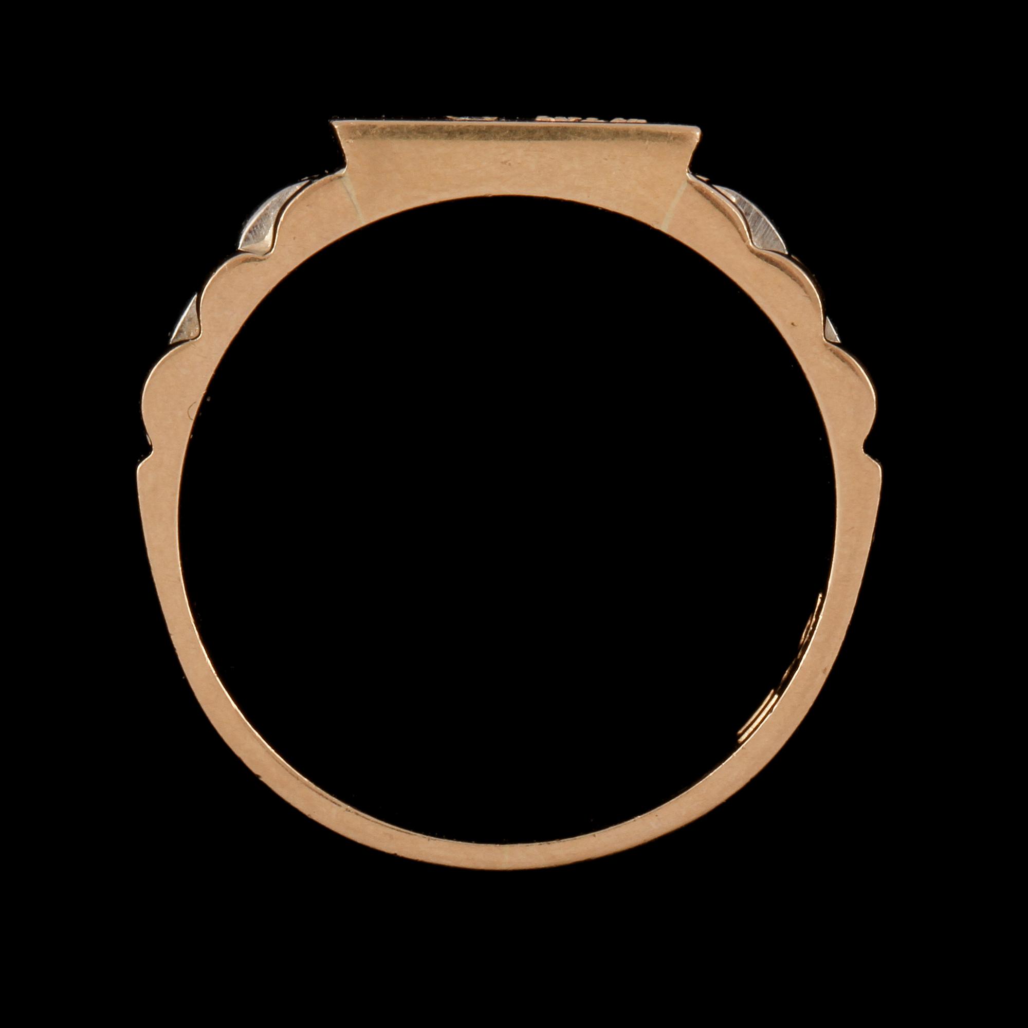 RING, 18k guld med 15 briljantslipade diamanter, ca 0.15 ct, Älvängens Guld & Silver, Göteborg, 1991. Vikt 13 g.