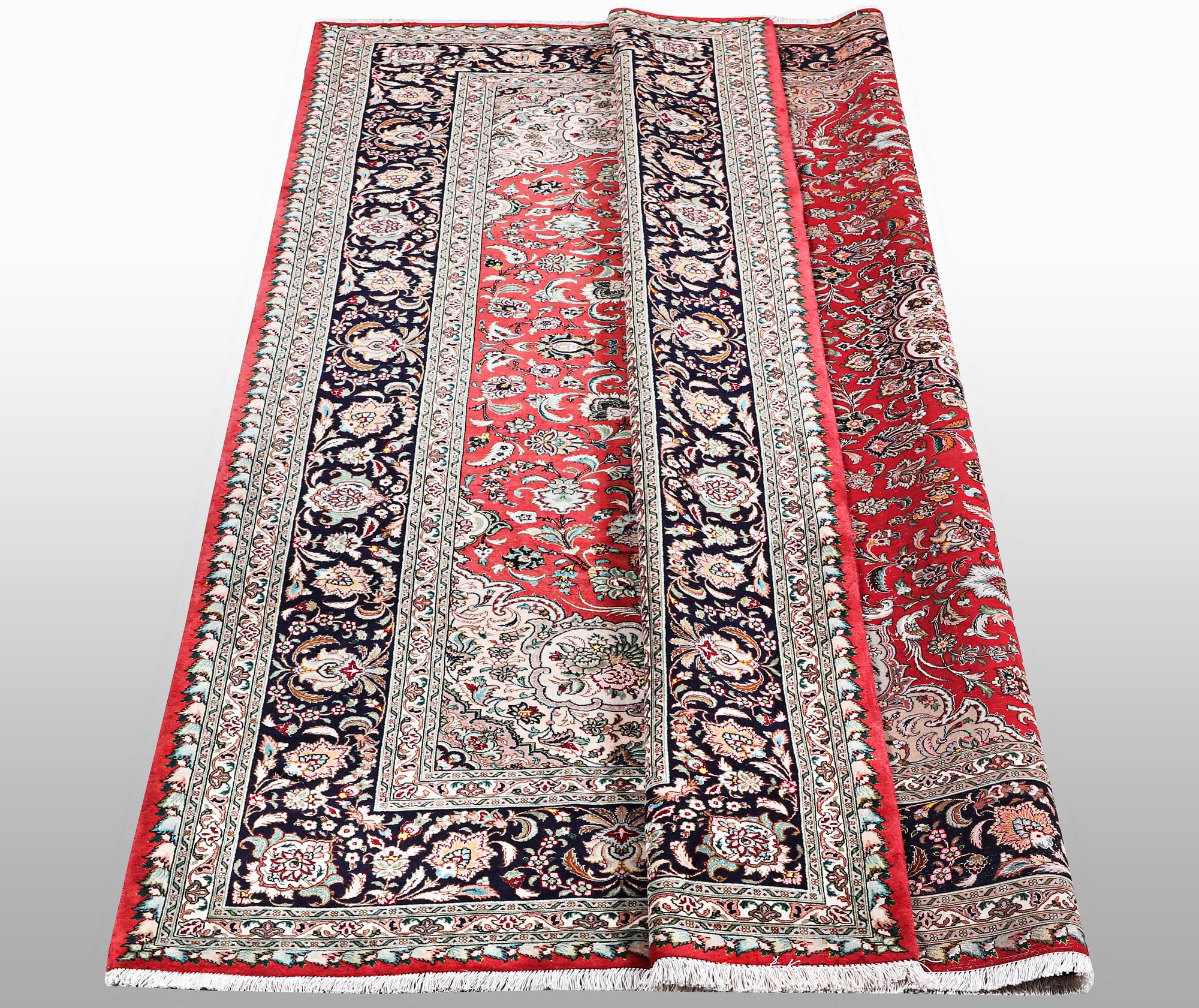 Matta, Täbriz, part silk, 60 Raj, ca 288 x 200 cm.