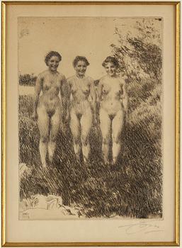 ANDERS ZORN, etching, 1913, signed.