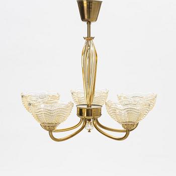 Taklampa, Swedish Modern, Orrefors, 1940-tal.