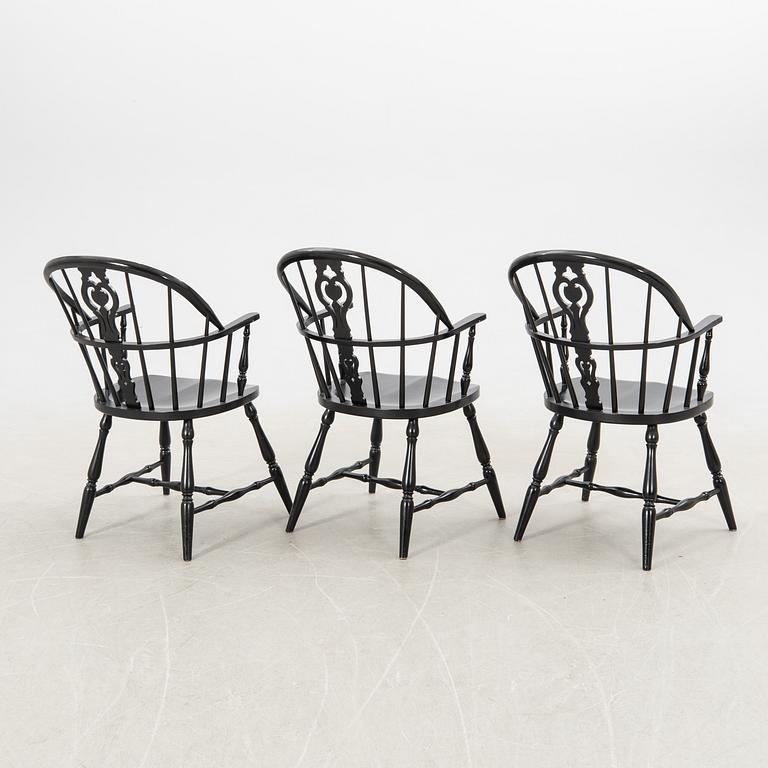 Chairs, 6 + 2, Windsor model, Gemla.