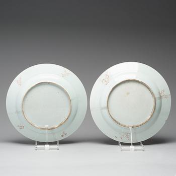 FAT, ett par, kompaniporslin. Qingdynastin, Qianlong (1736-95).