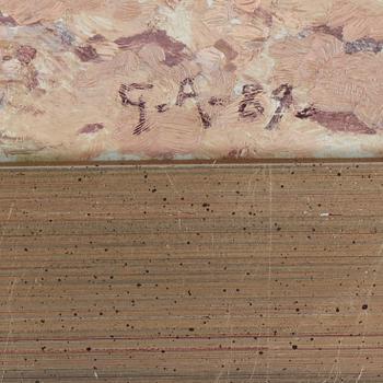 GUSTAF ANKARCRONA, olja på pannå, sigenrad och daterad 1889.