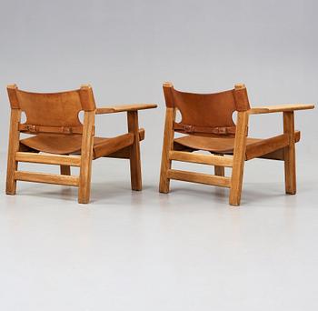 Børge Mogensen, fåtöljer, ett par, "Spanska Stolen", Fredericia, Danmark.
