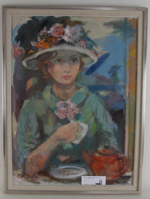 GERTRUD WRÅKE-LINDQVIST, olja på pannå, sign.